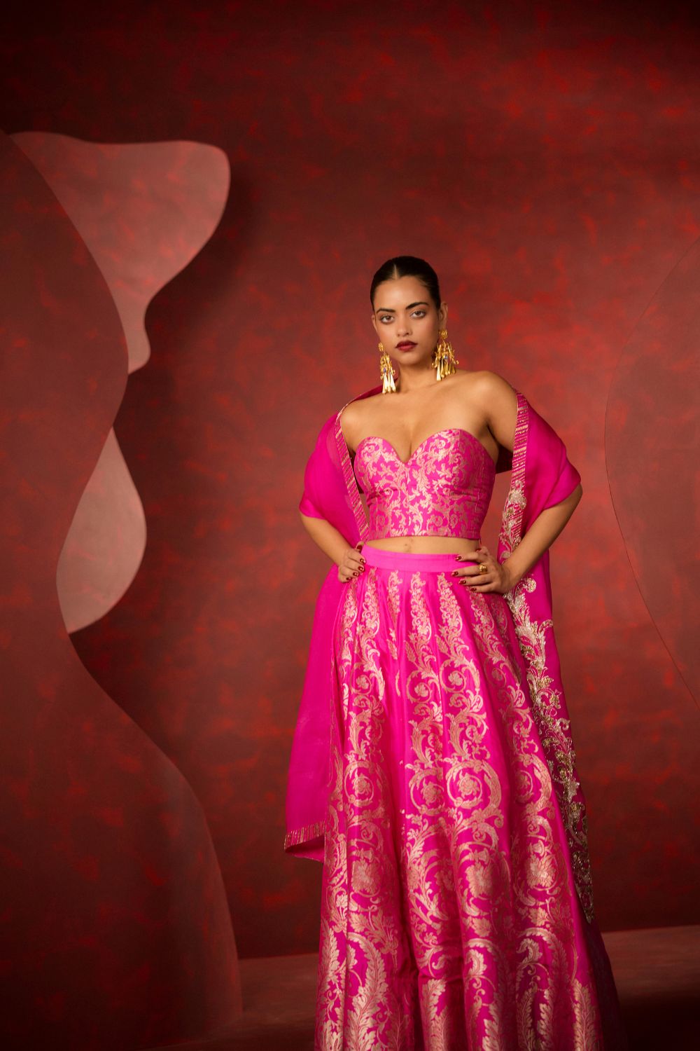 The Forget Me Not Lehenga Pink