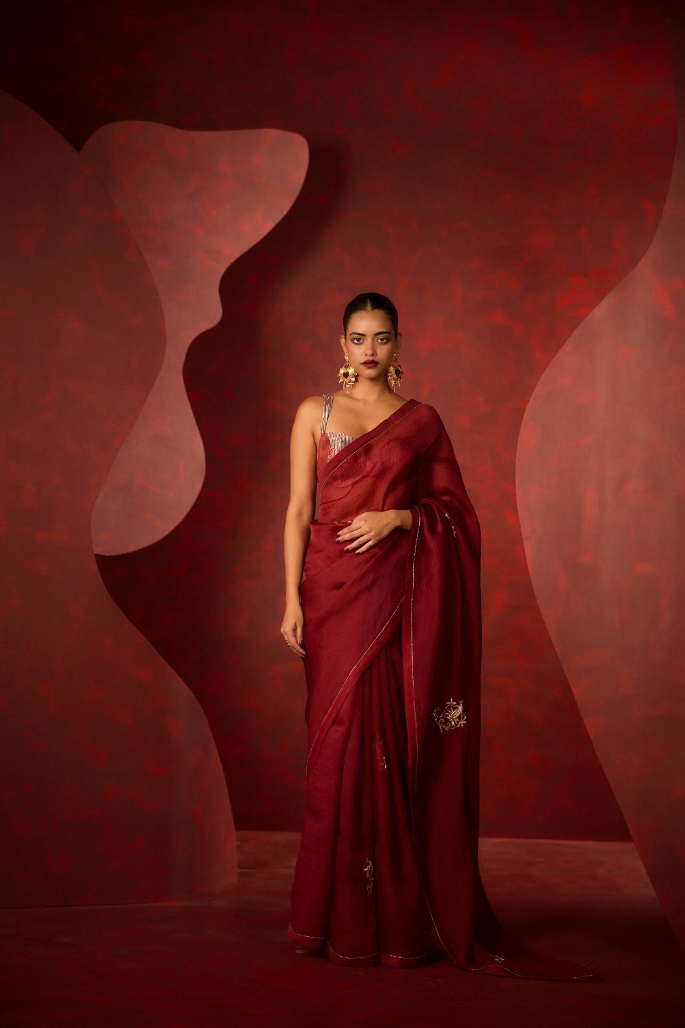 Midnight Kiss Saree Maroon
