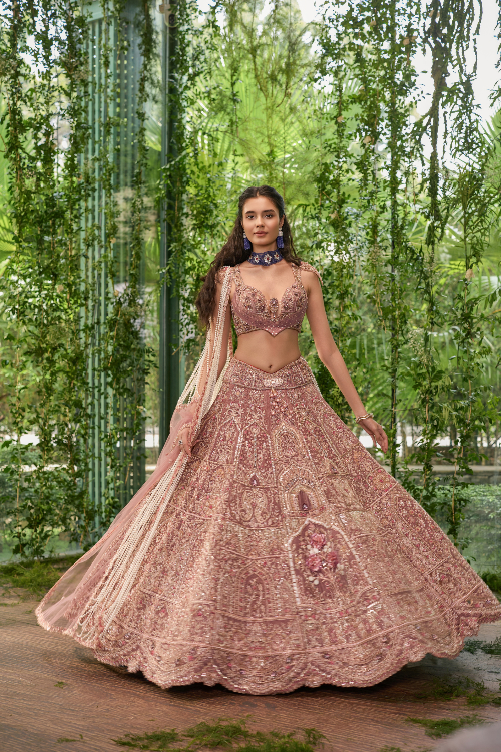 Muktika- The pearl blossom lehenga set