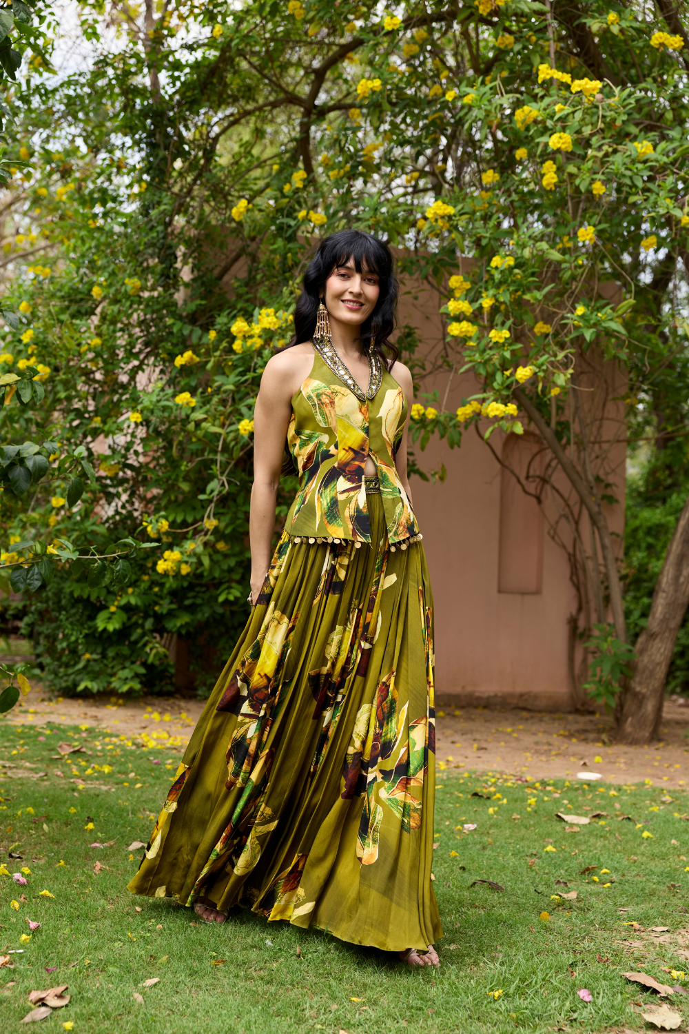 MATCHA GREEN JACKET LEHNGA SET