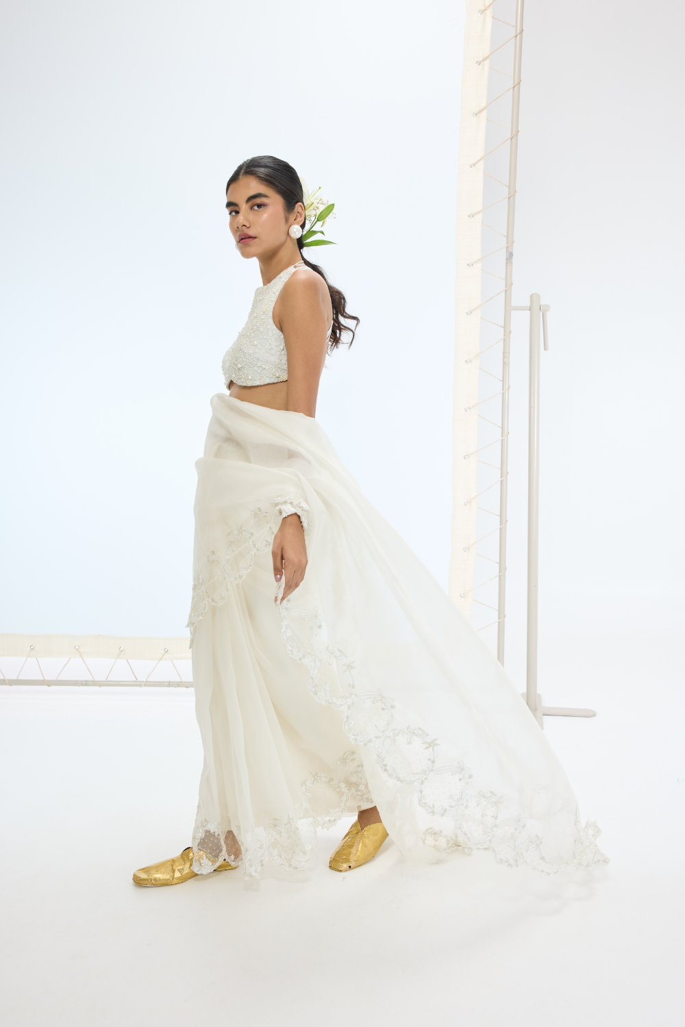 The Luna Saree in off-white