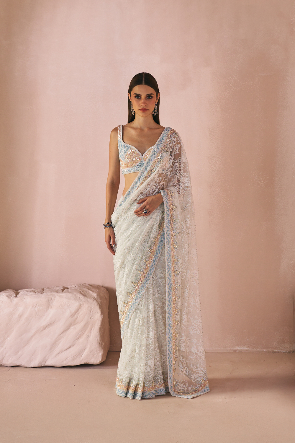 Ivory Whisper Saree Set