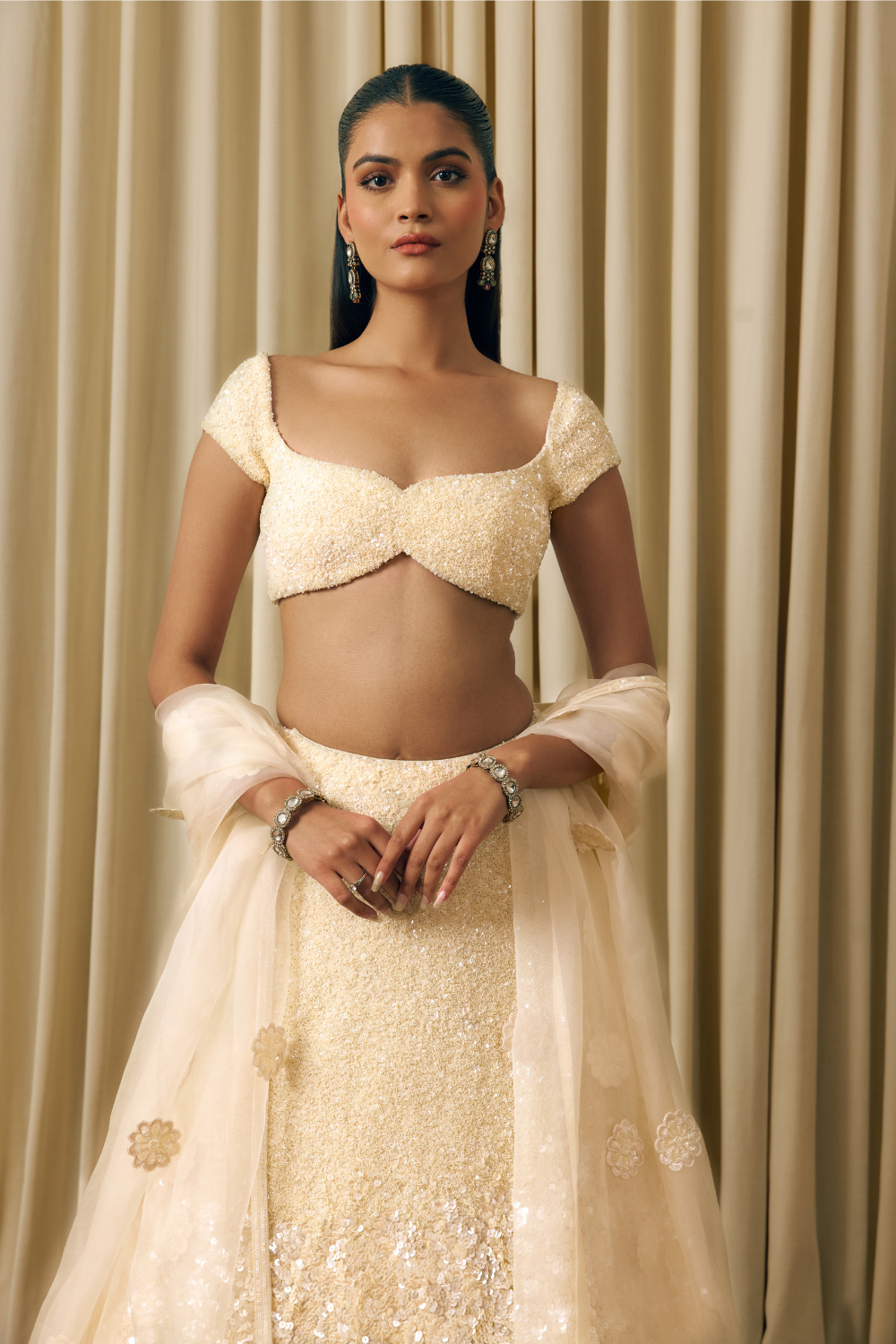 Hand embroidered Lehenga