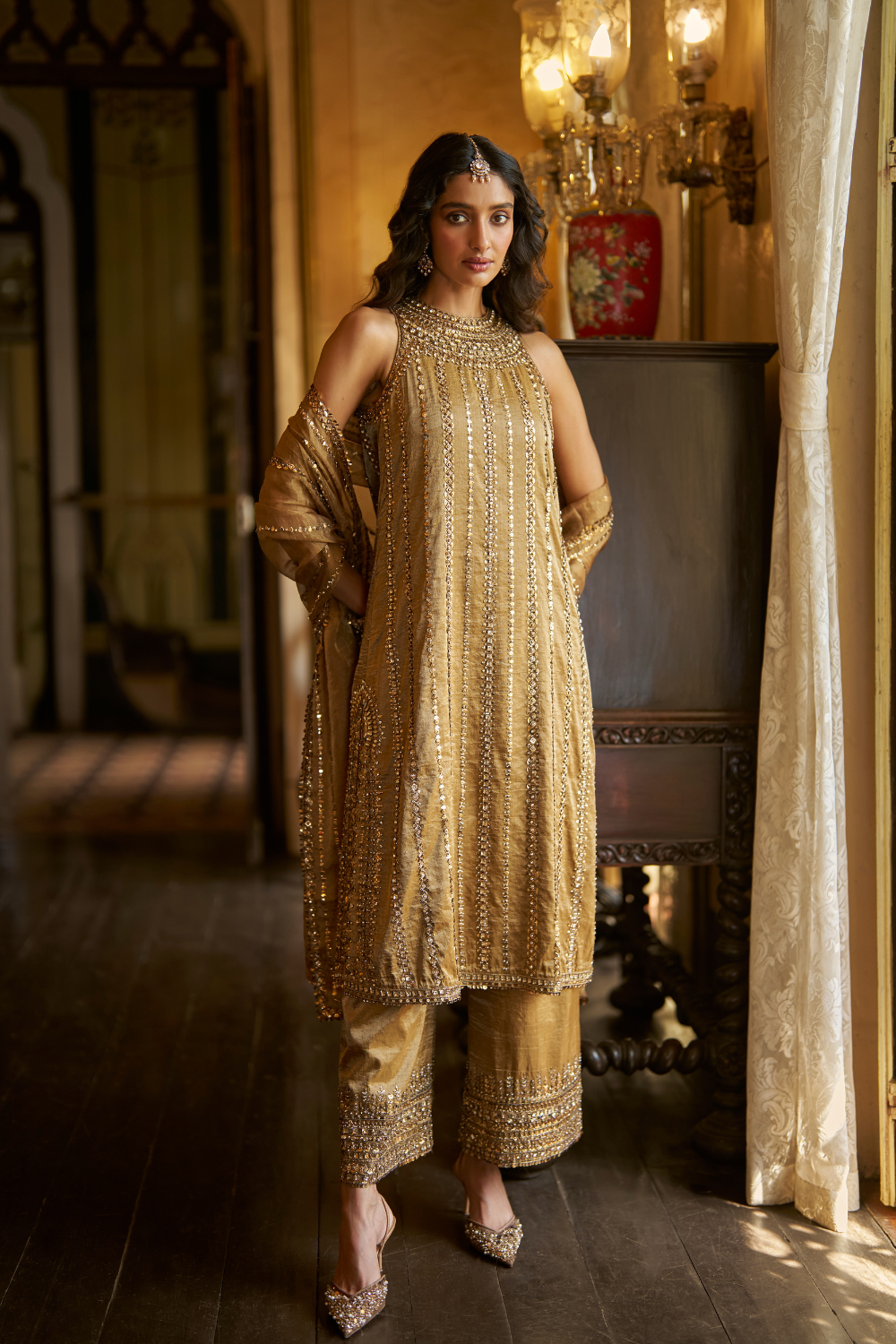 Antique Gold Pant Set