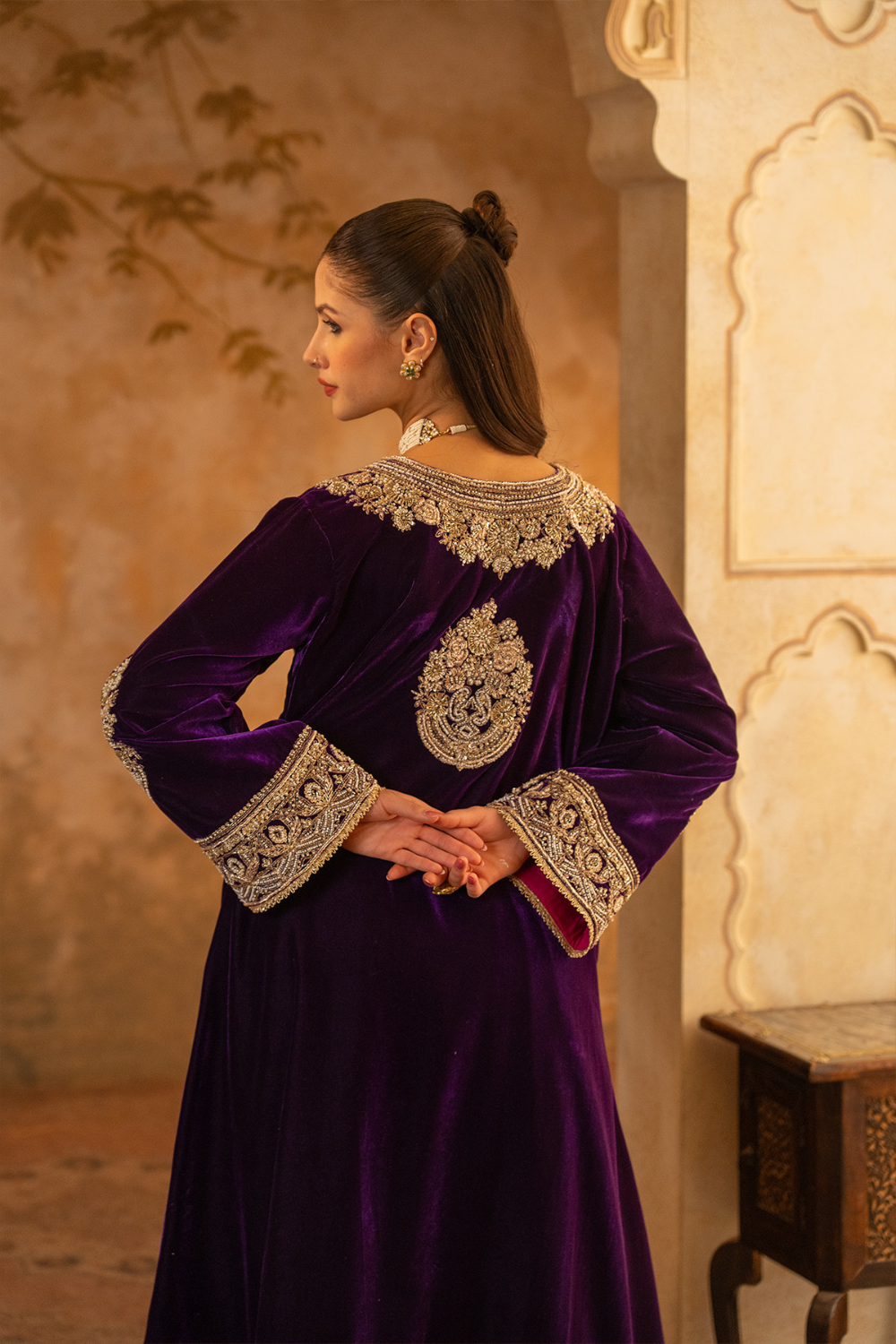 Purple Velvet Suit Set