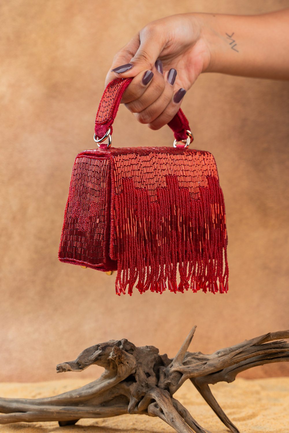 Salli En vie Mini Kasse Tassel Red