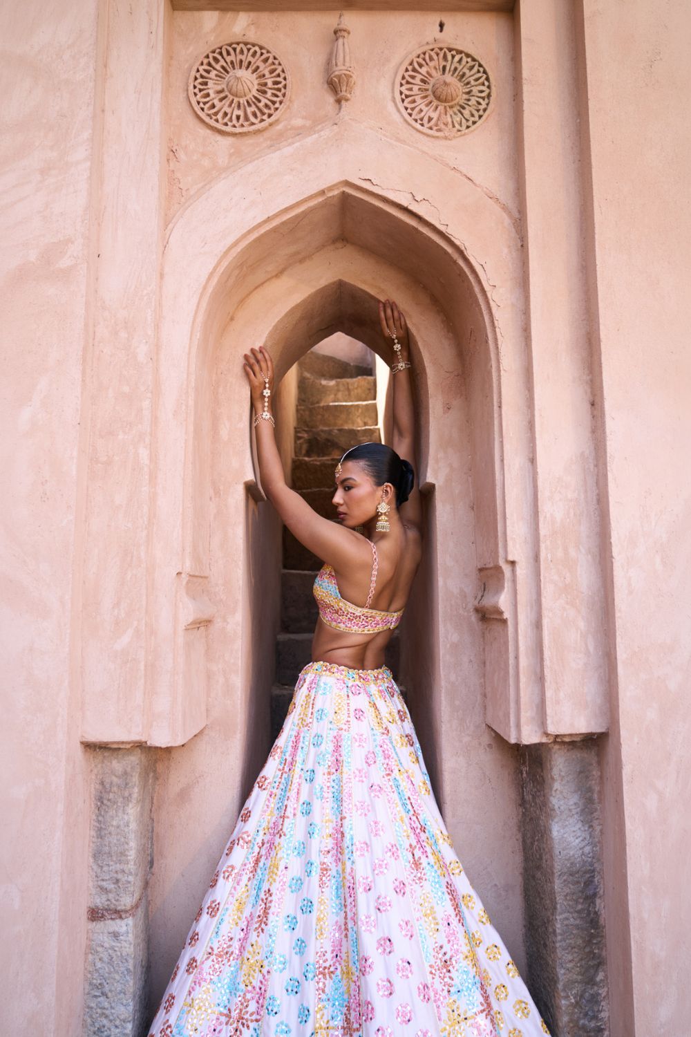 PHOOL — Blush Pink Raw Silk Lehenga Set