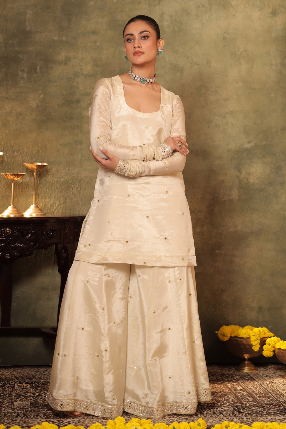 Tissue Kurta Sharara Set