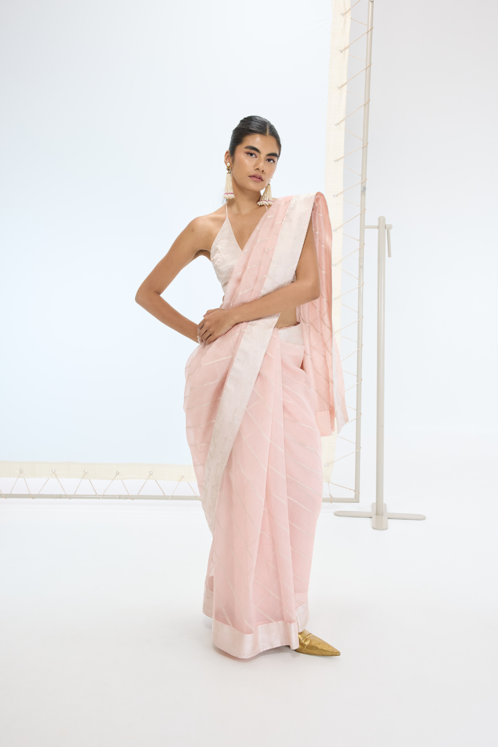 The Ivy Saree in Peach