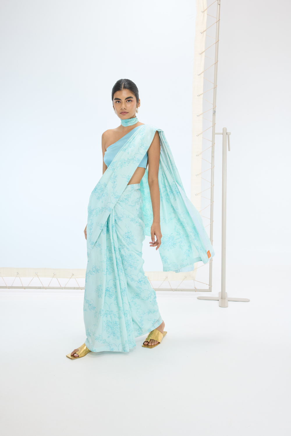 The Ruby Saree in Turquoise Blue