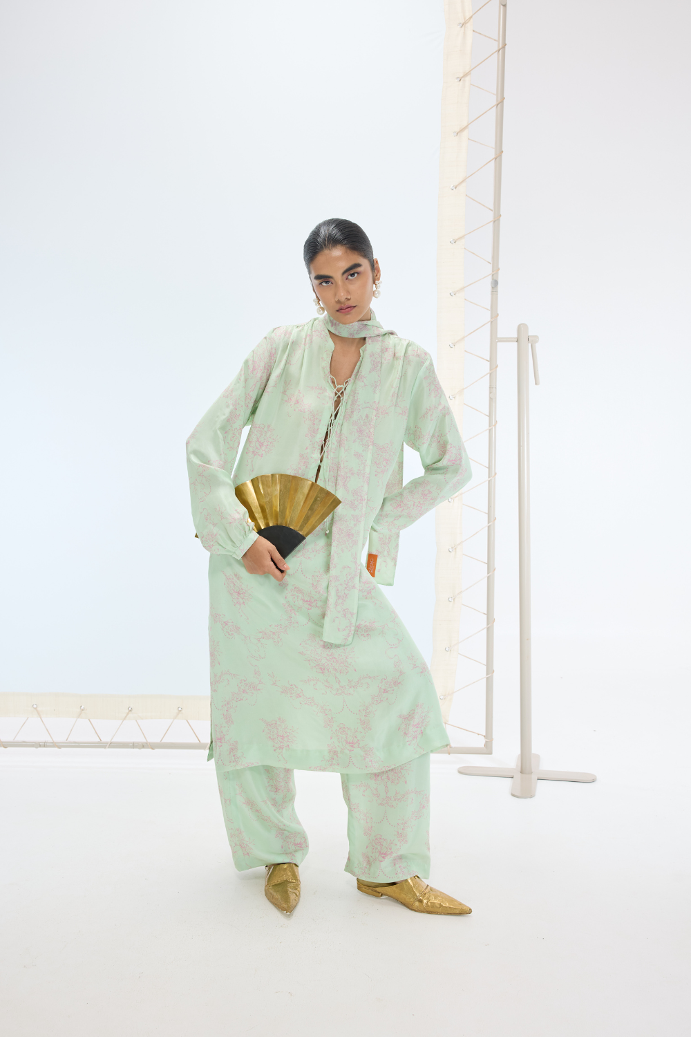 The Sophie Kurta Set in Sea Green