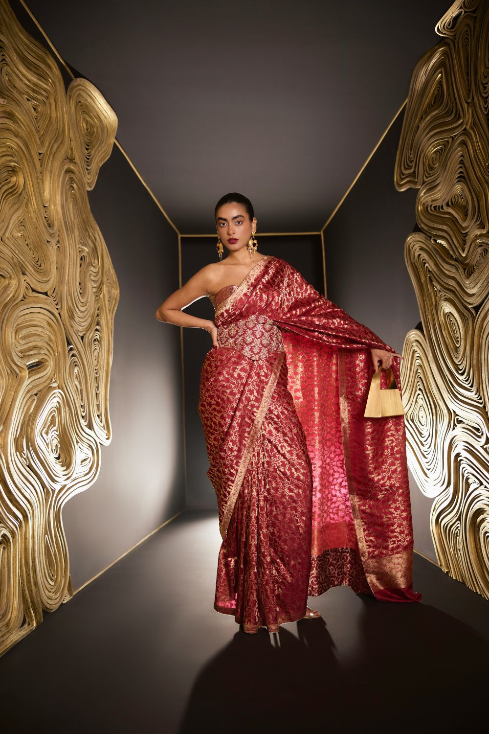 True Love Saree in Maroon
