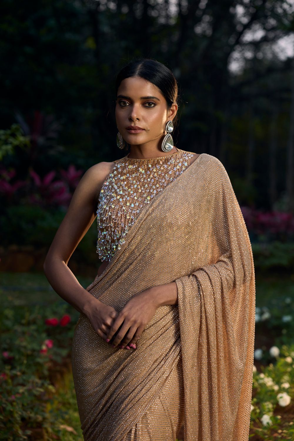 Kanak Tara Crystal Saree Set