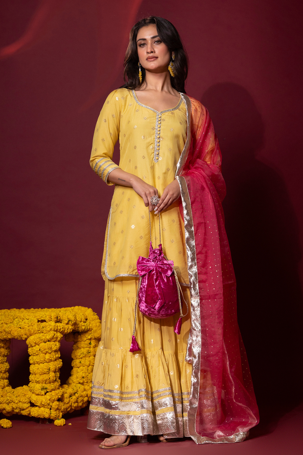 Yellow Kurta Gharara Set