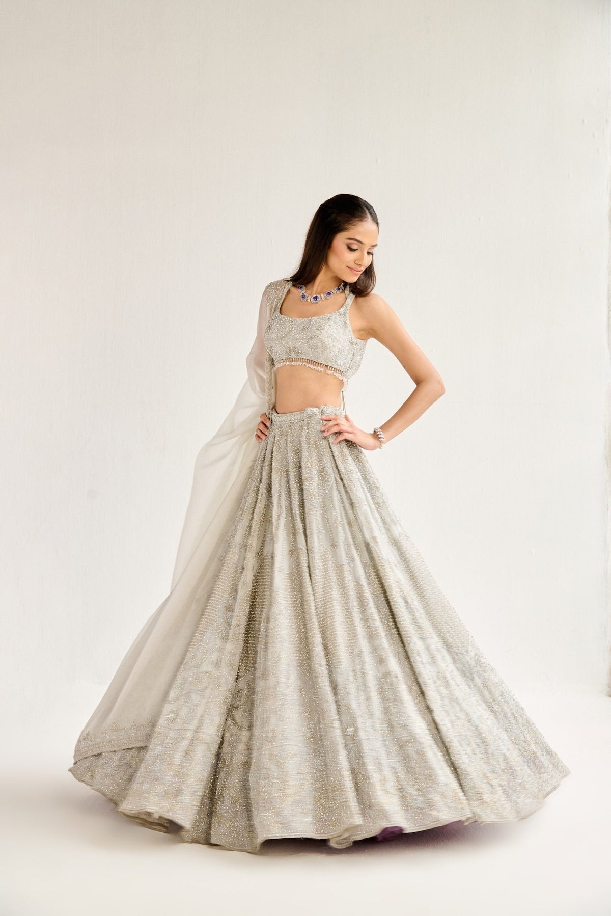 FIRDAUS POWDER BLUE LEHENGA