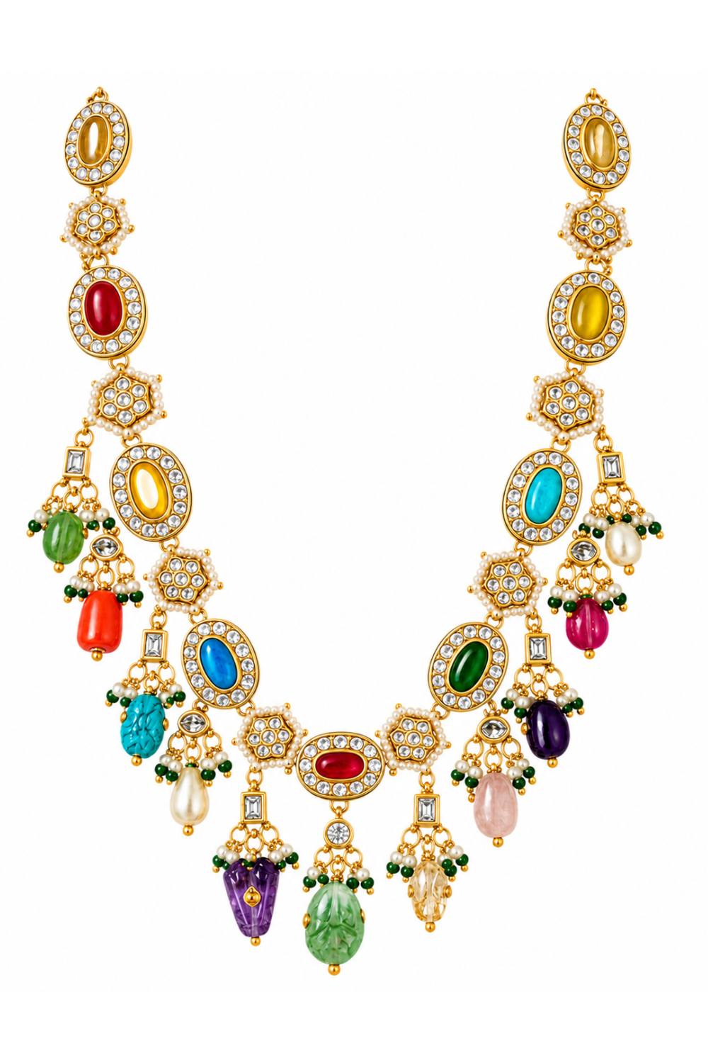 Multicolour Kundan Statement Necklace