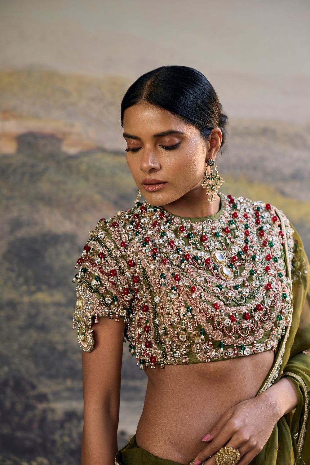 Zoya Jewel Organza Saree Set