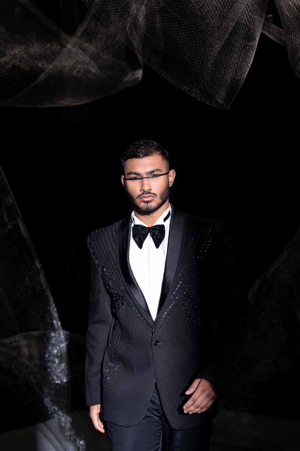 Jacket Multi Paneled In Our Signayure Zegna Format With Ai Inspired Bead And Reshm Work