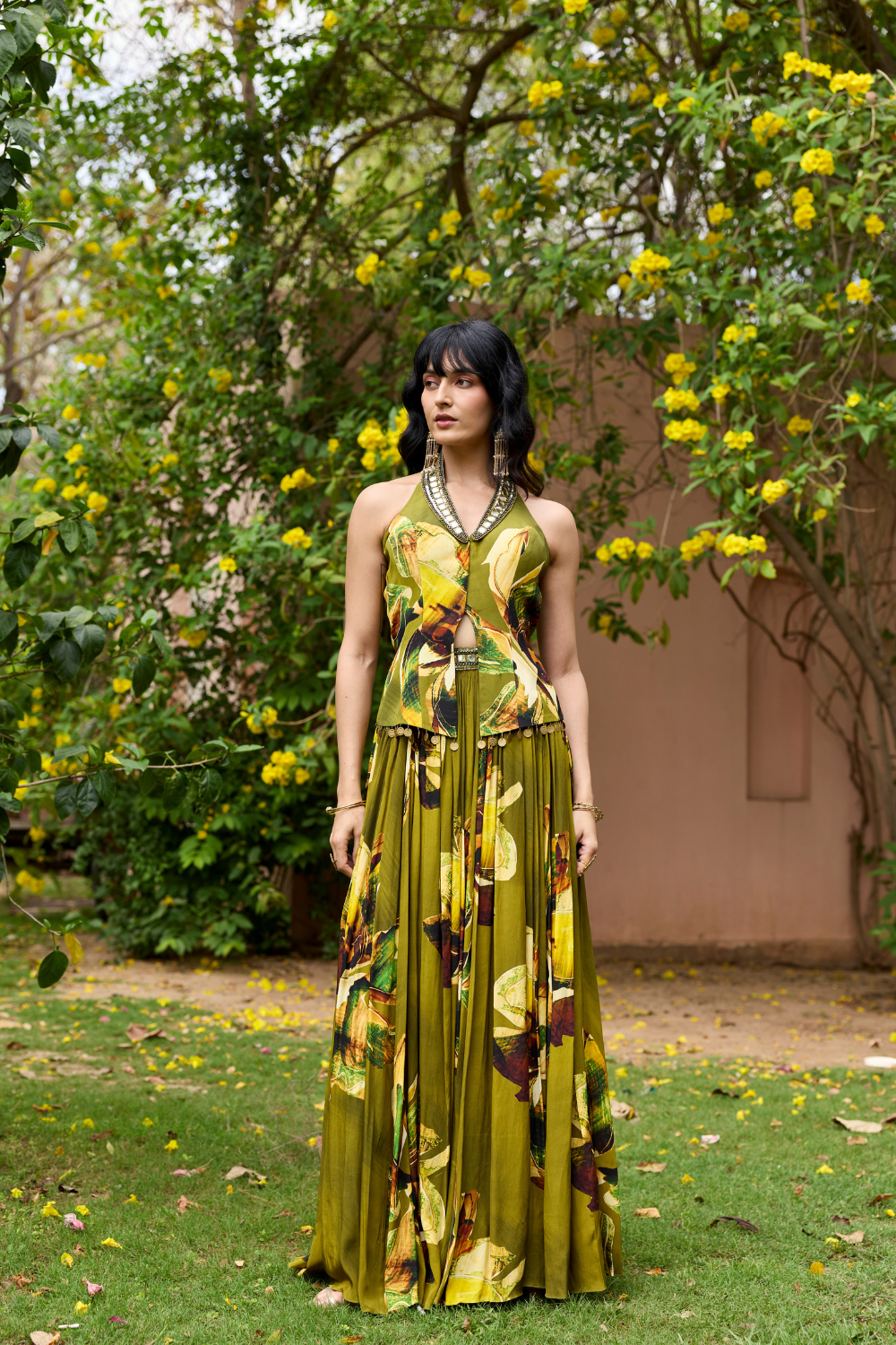 MATCHA GREEN JACKET LEHNGA SET