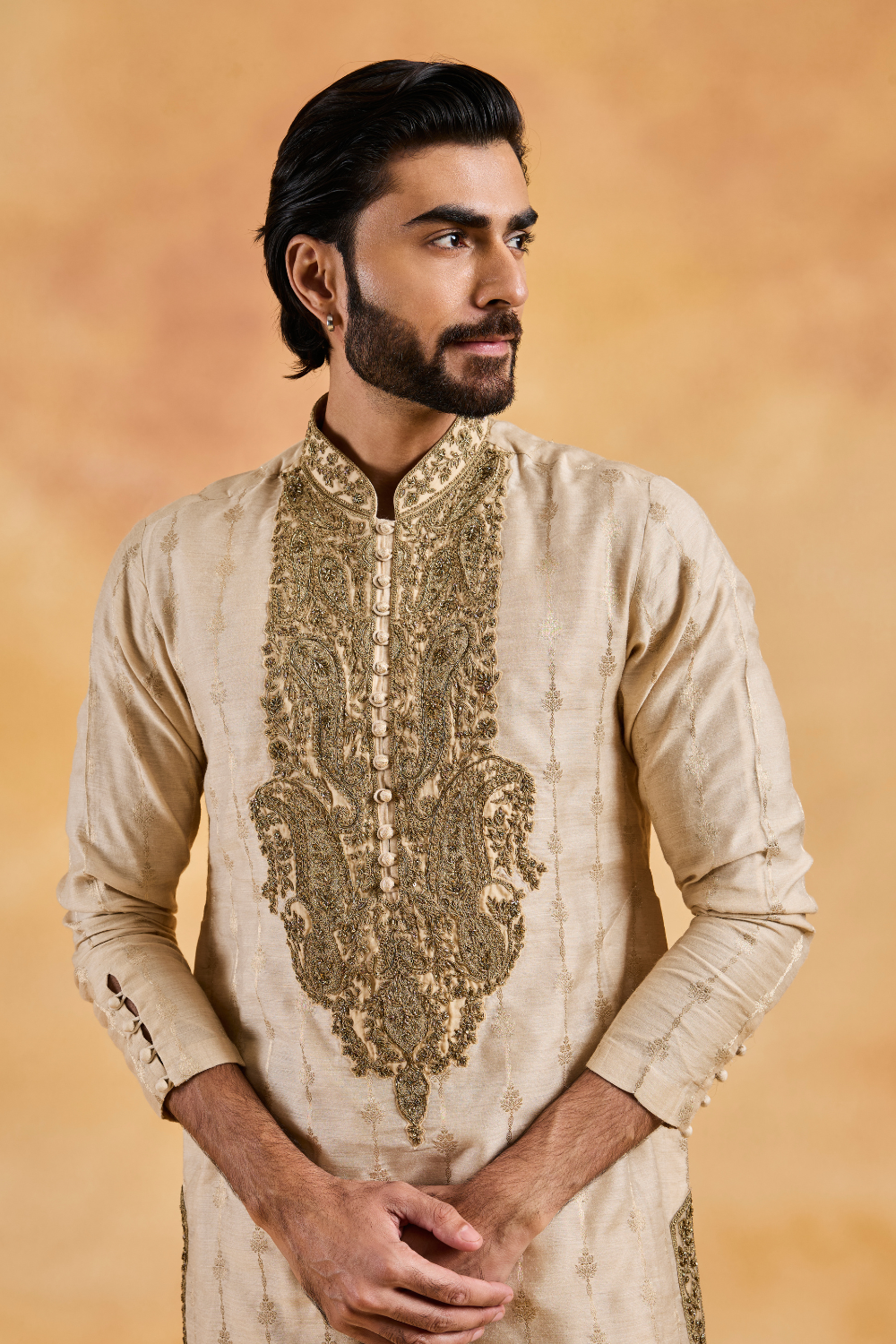 Beige Banarasi Booti Kurta Salwar Set