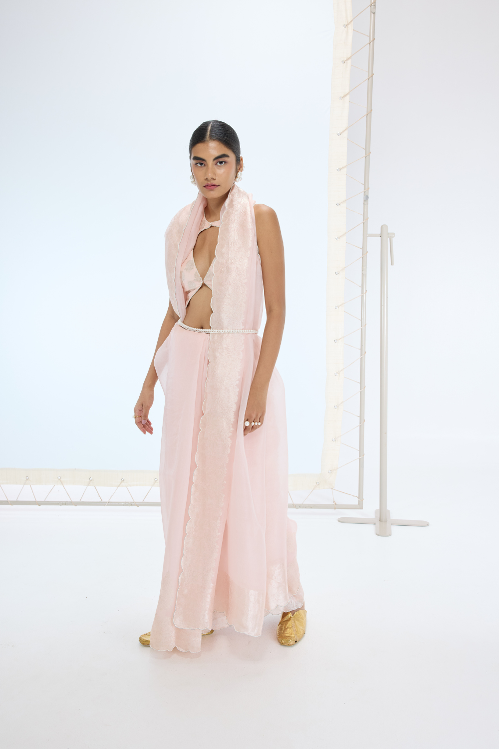 The Ella Saree in Peach