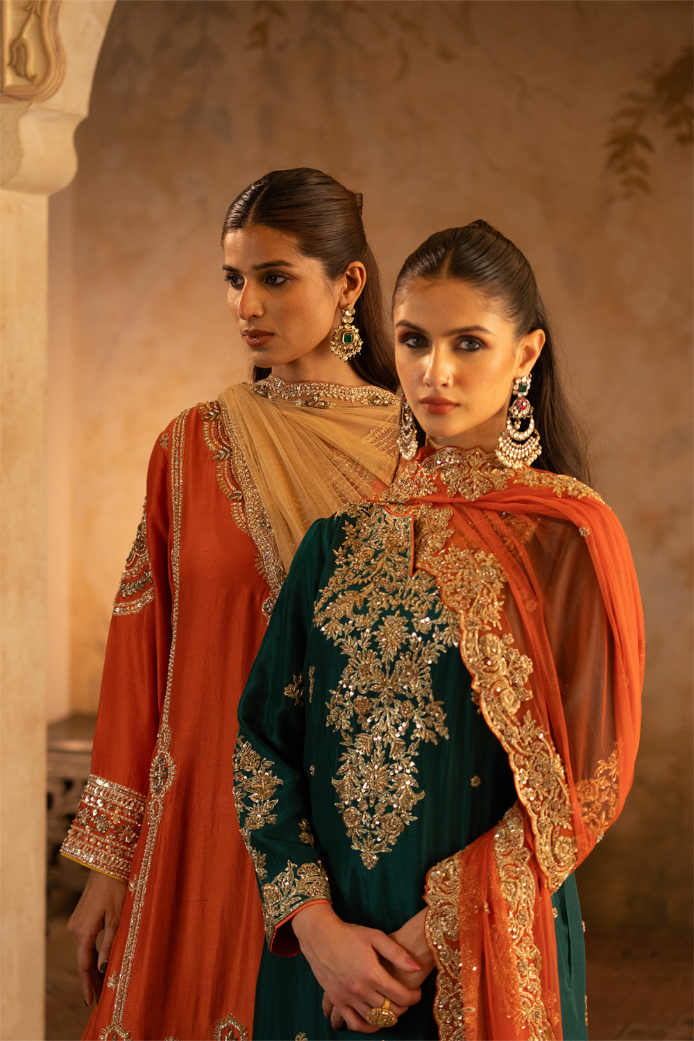 Bottle Green Silk Suit Set