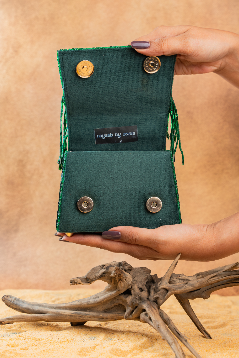 Salli En vie Mini Kasse Tassel Green