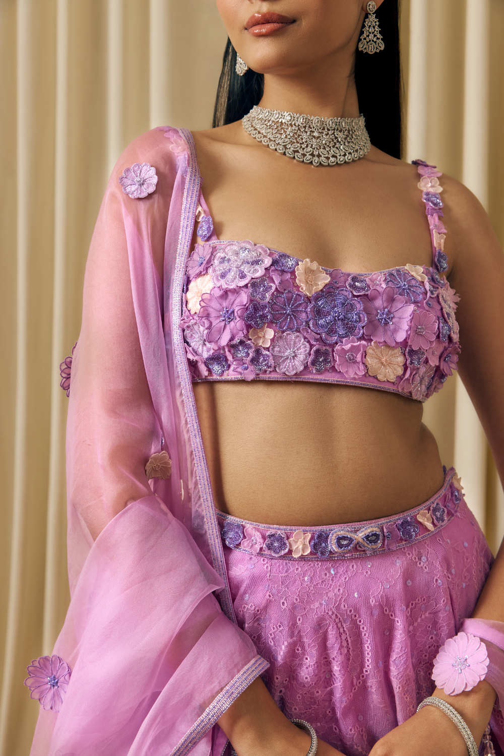 3d Flower lehenga
