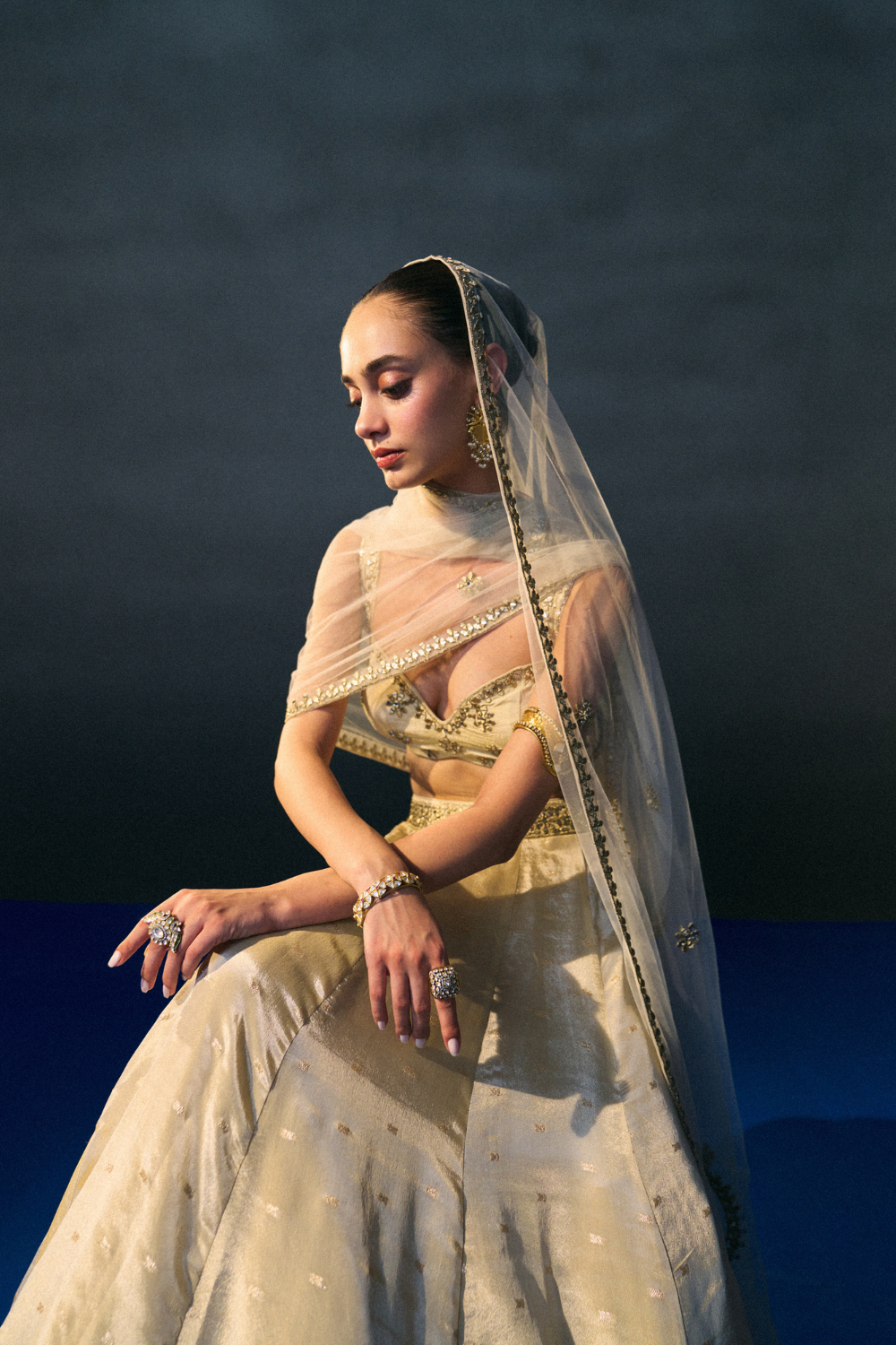 Gold Benarasi Festive Lehenga Set