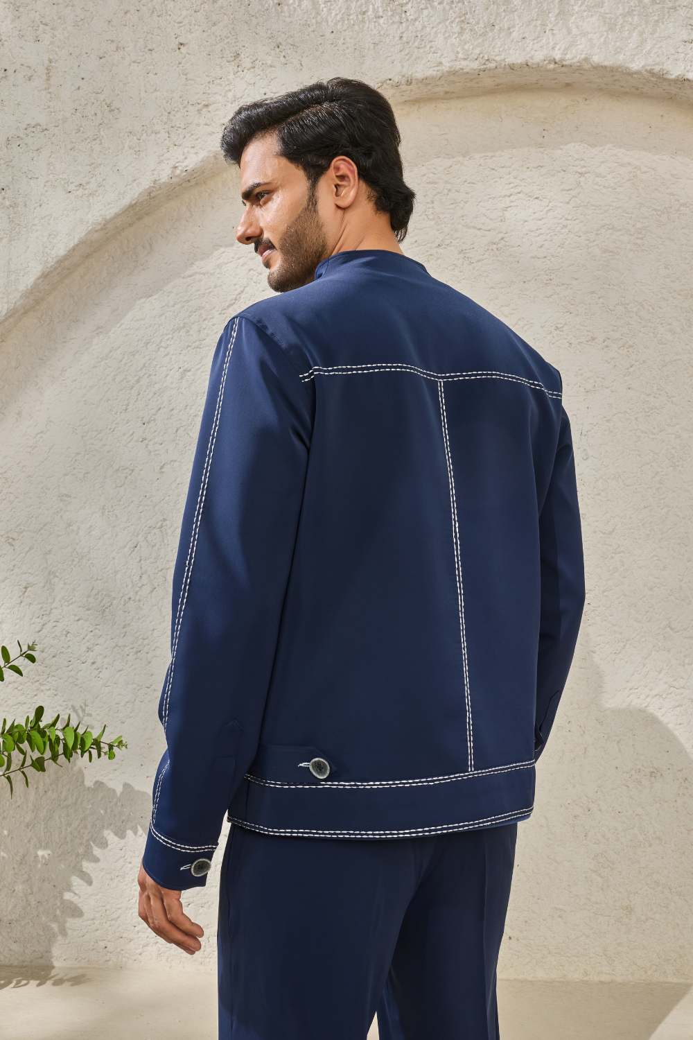 Navy Paint Strokes Shacket Set