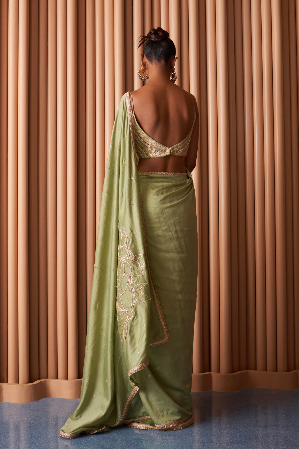 Sheen Green Saree