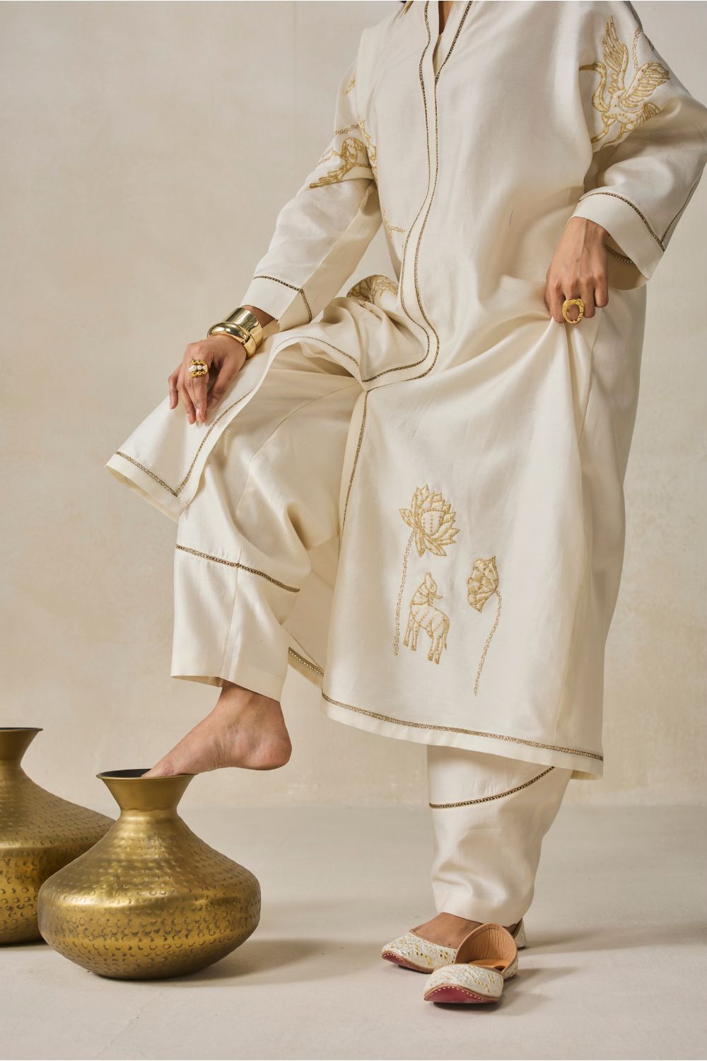 Chanderi Shirt Kurta With Salwar Set