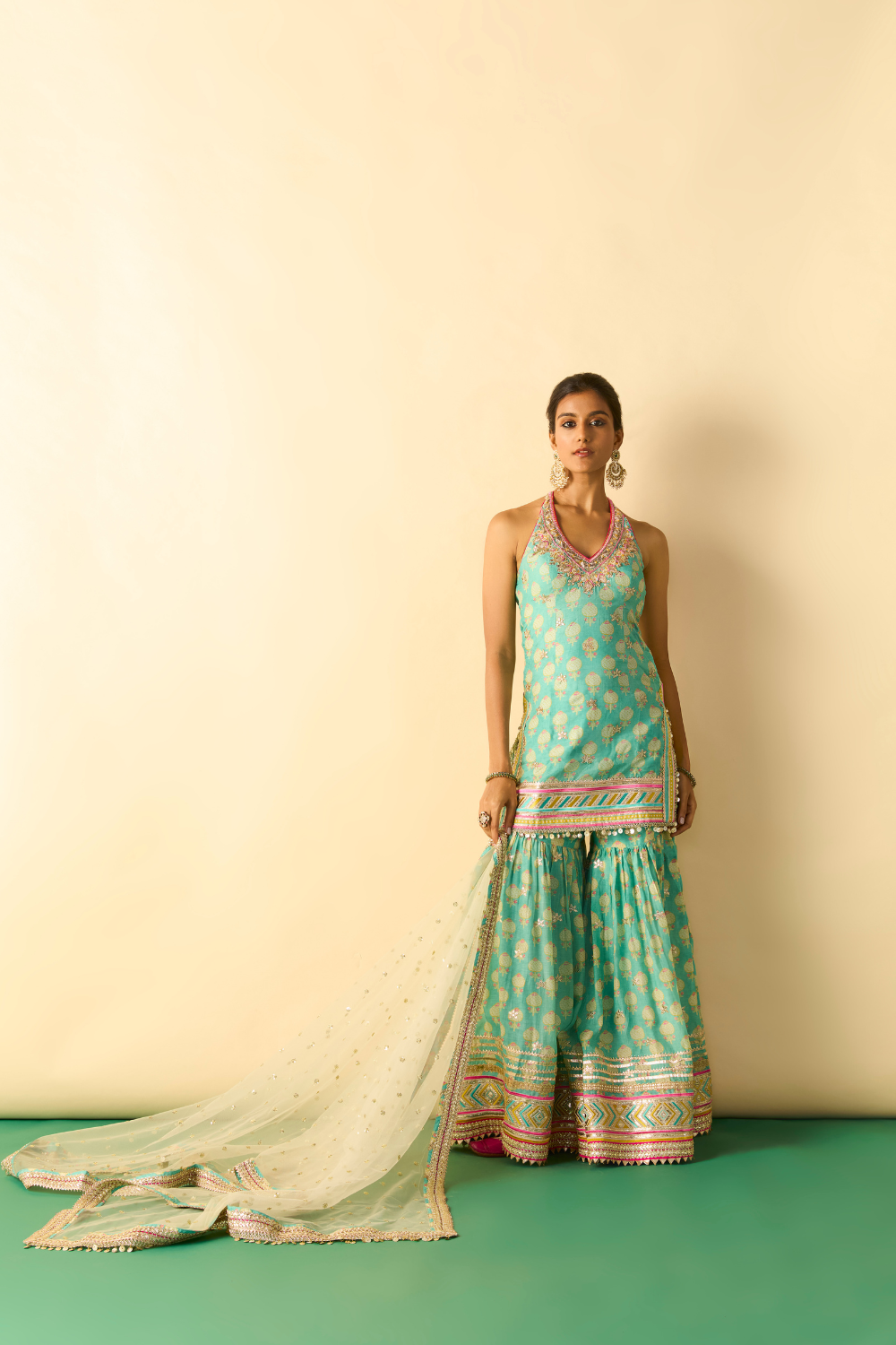 Dwisha Halter Sharara Set