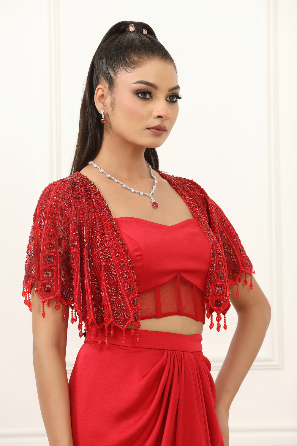 Scarlet Luxe Cape Set