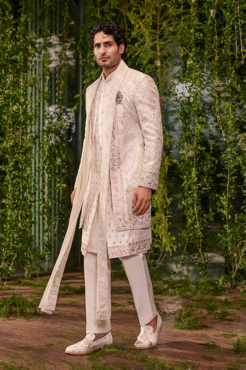 Naksh- The Ivory Tapestry Sherwani