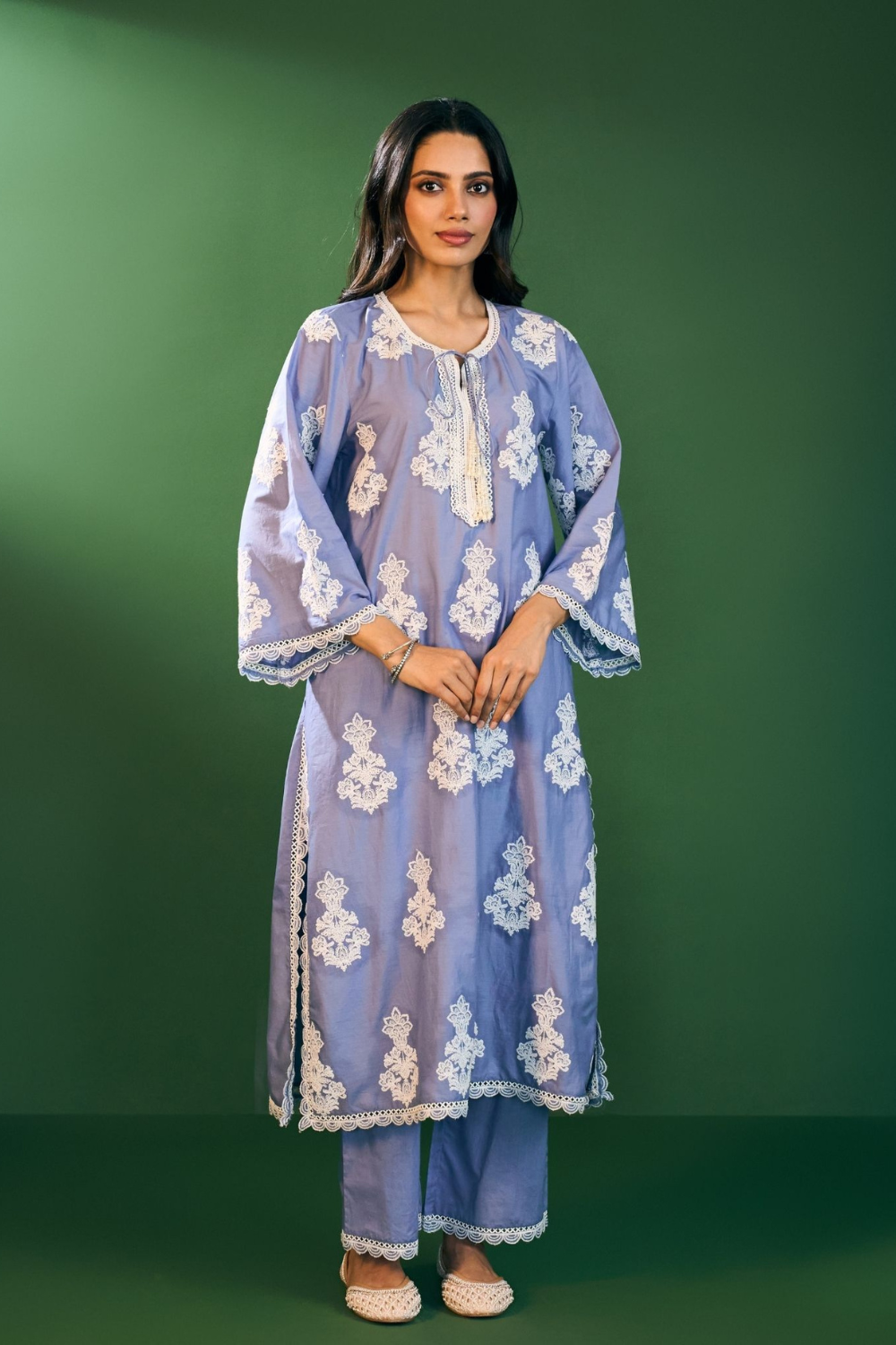 Rimi Cotton Steel Blue Kurta Set