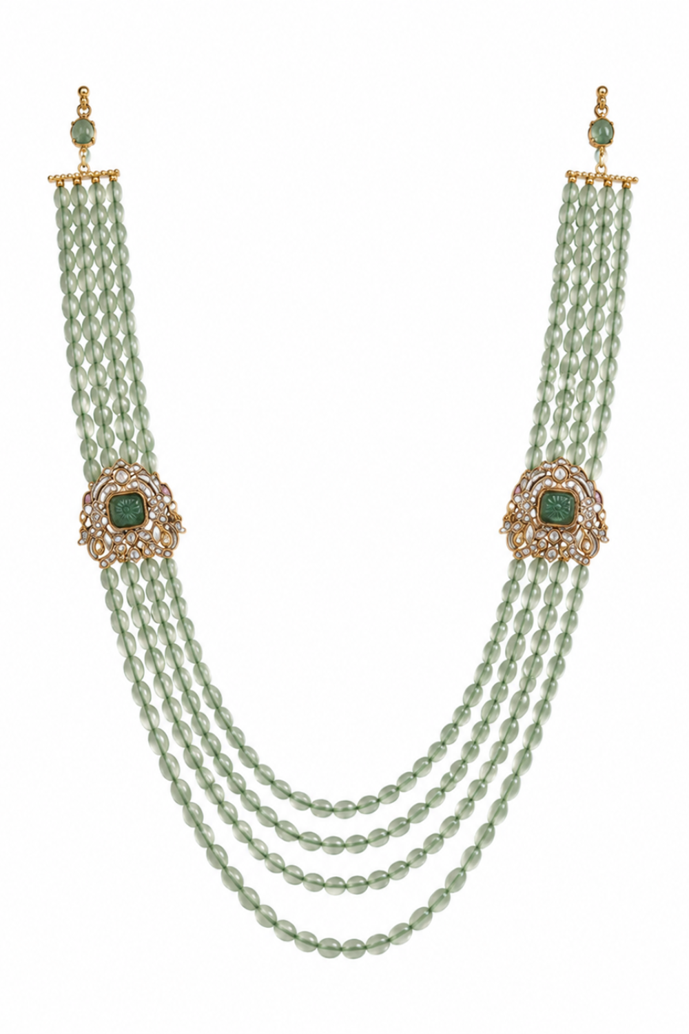 Layered Sage Green Beaded Groom Mala