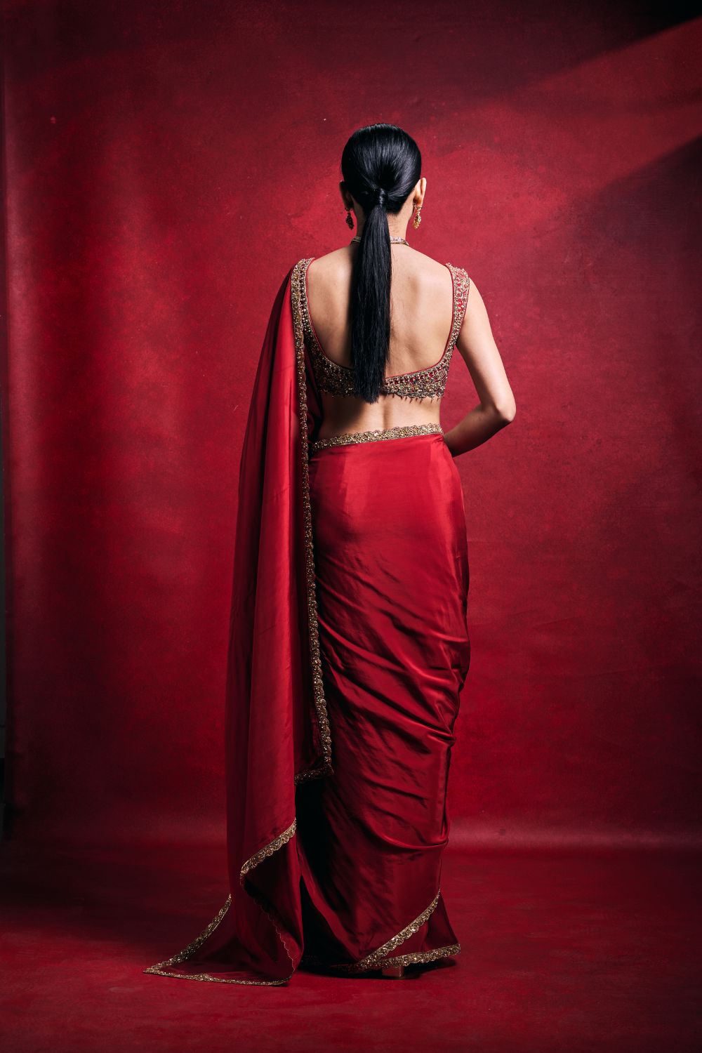 RED SAREE SET