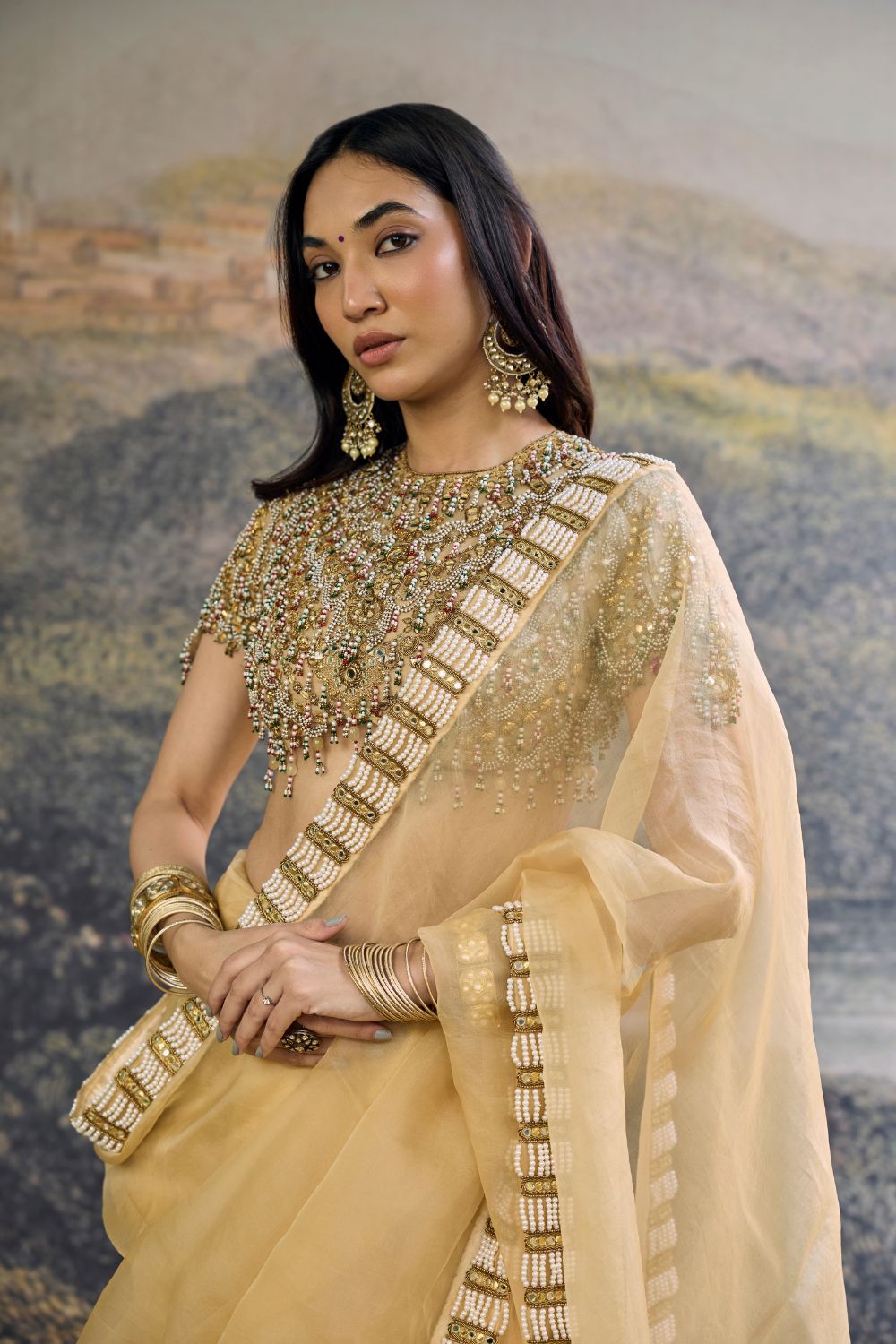 Kahani Jadau Organza Saree Set