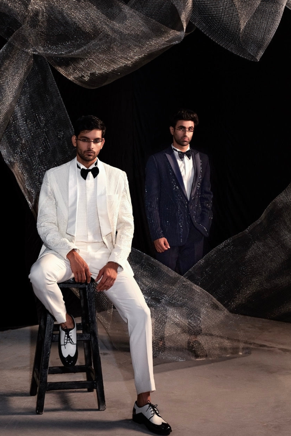 Jacket Multi Paneled In Our Signayure Zegna Format With Ai Inspired Bead And Reshm Work