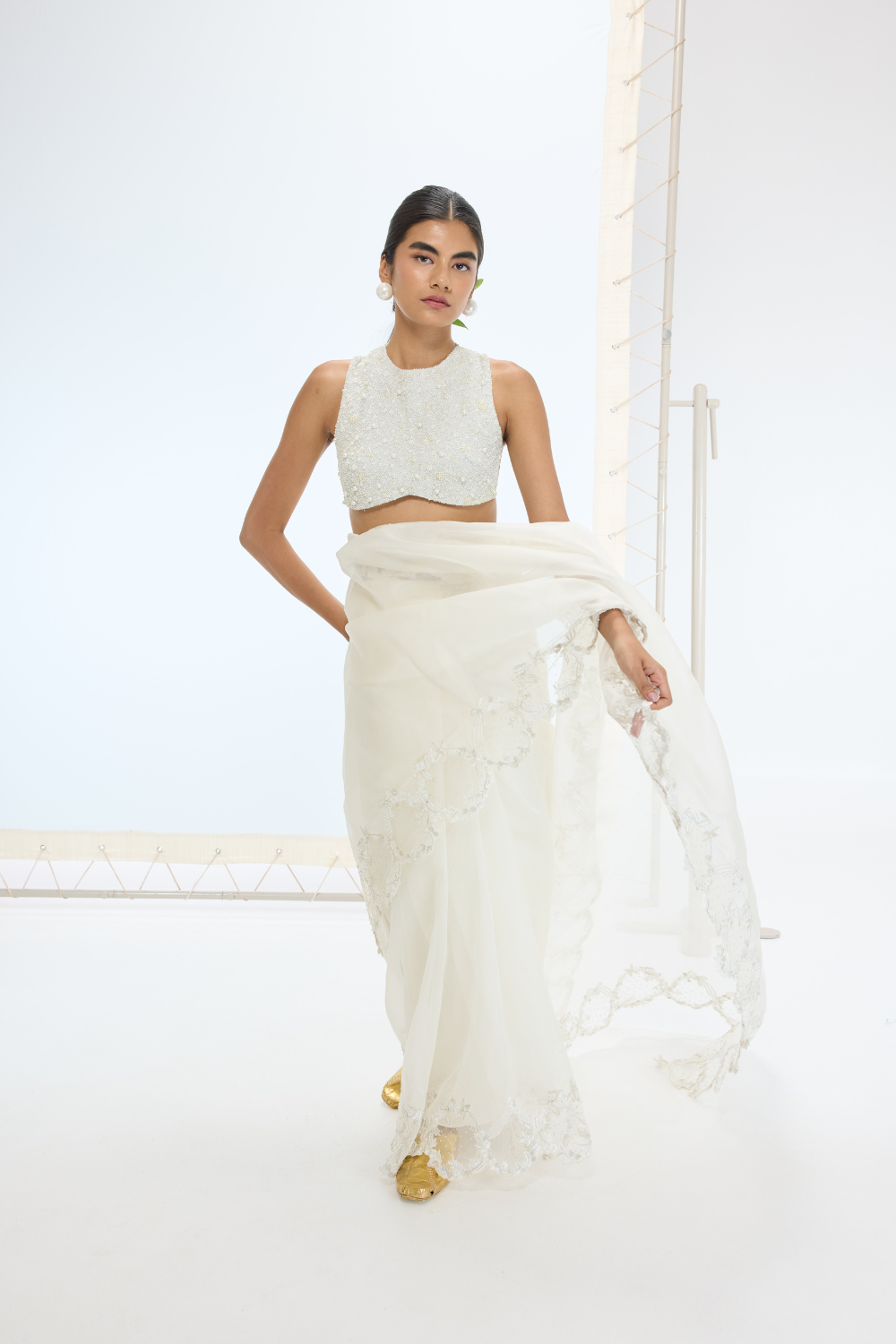 The Luna Saree in off-white