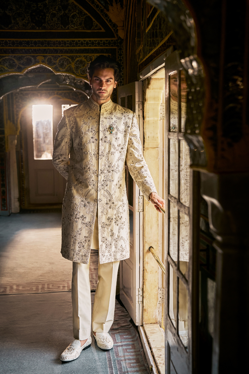Ivory Gold Sherwani Set