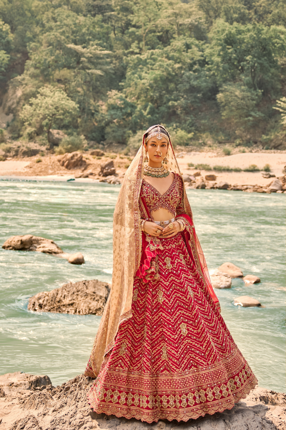 SCARLET HEIRLOOM LEHENGA