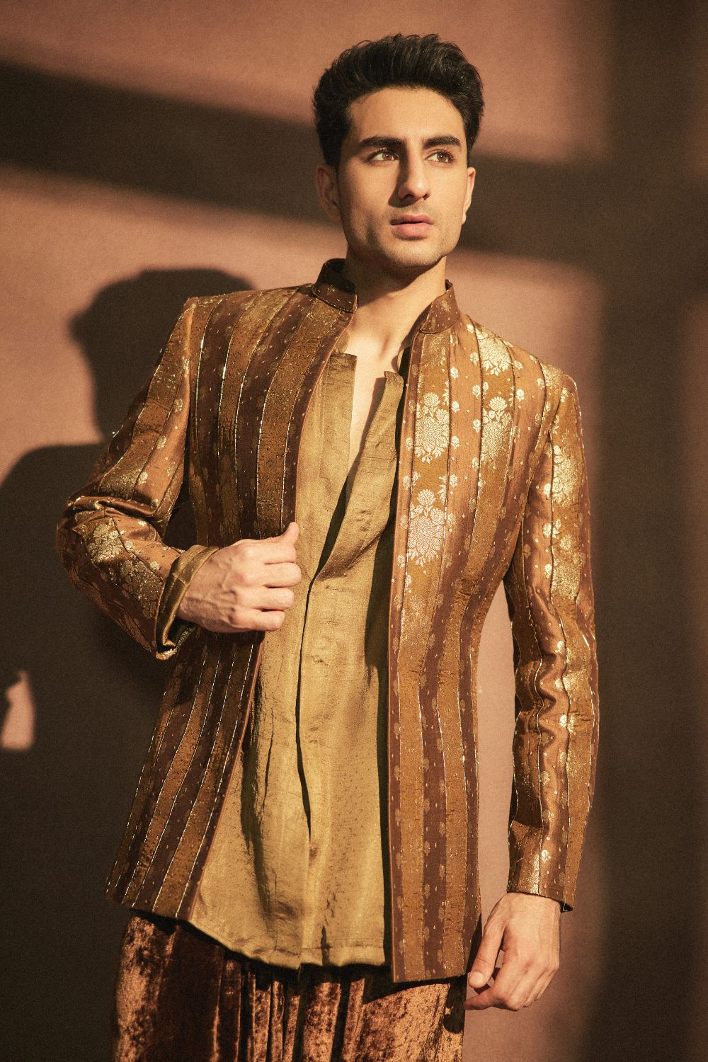 Ibrahim in Zarvika Brocade Bundi Set