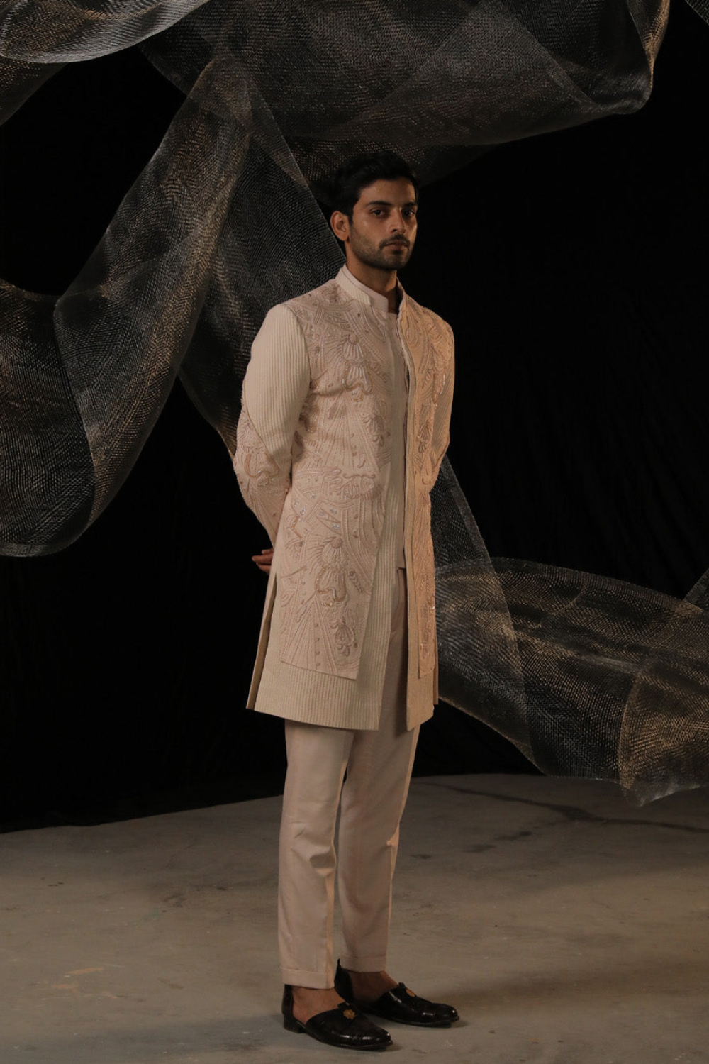 Indowestern With Ai Designed Bead And Resam Work