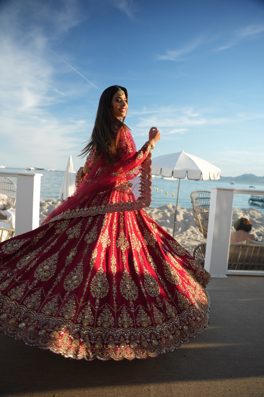 CRIMSON HERITAGE LEHENGA