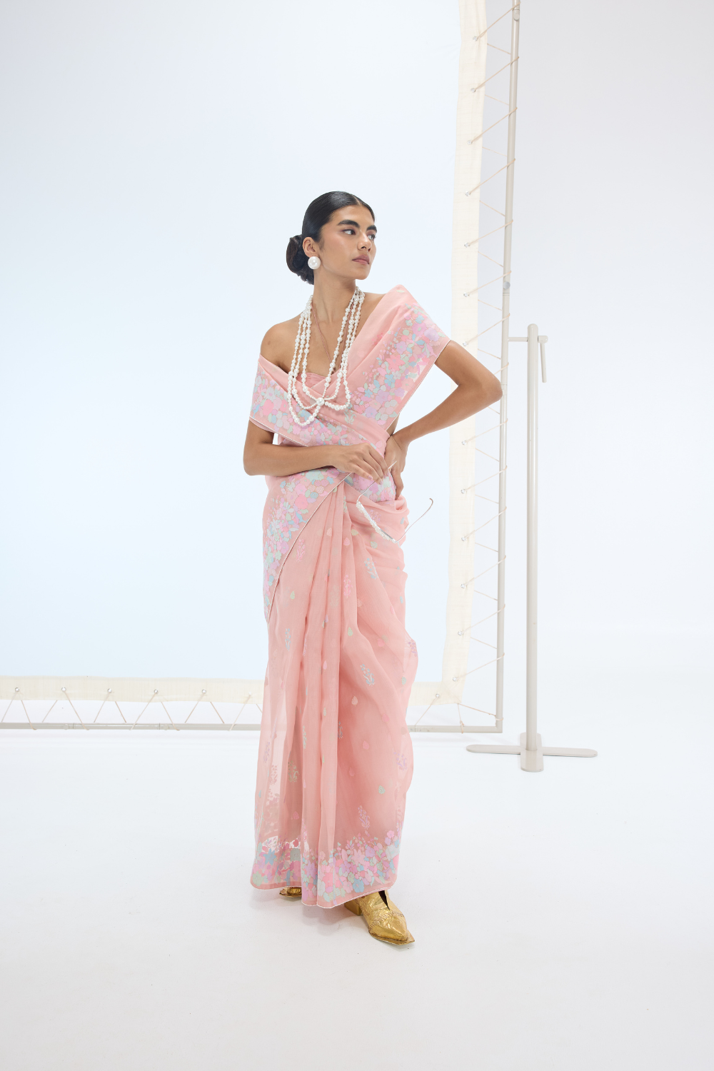 The Lexi Saree in Peach