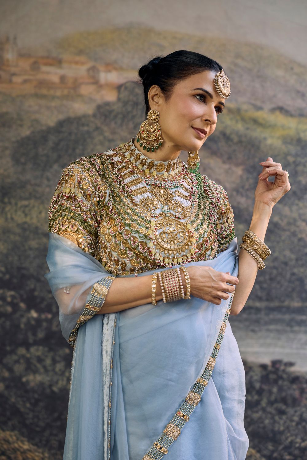 NEELAMBARI SAREE SET