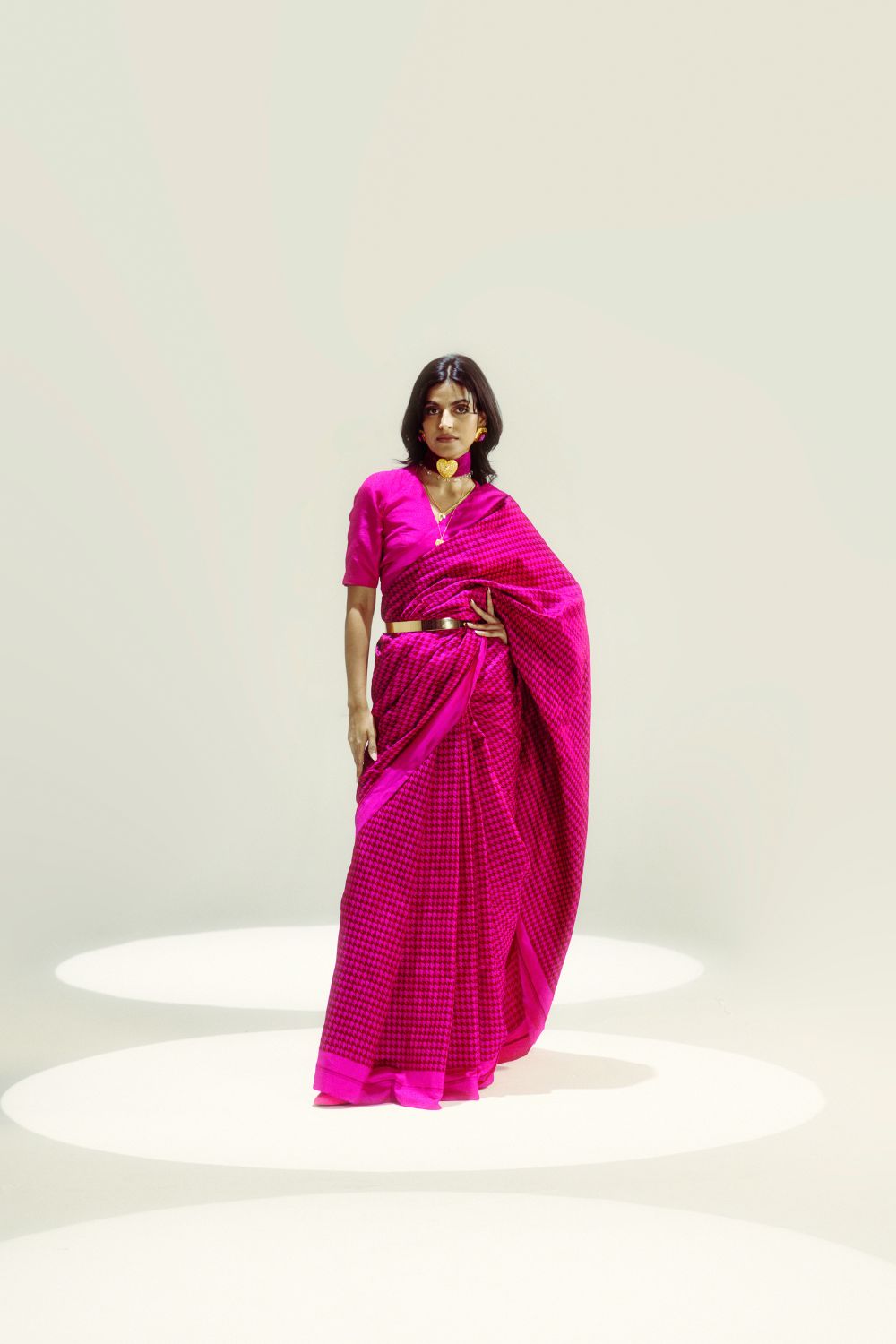 Pink Resham Houndstooth