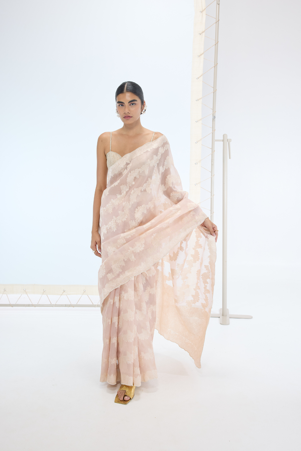 The Velma Saree in Peach